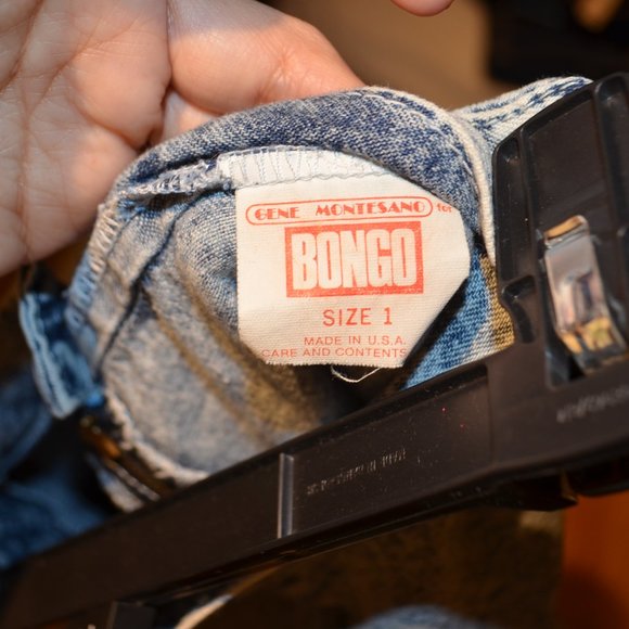 Vintage Bongo Short Tiered Skirt Denim Acid Wash Zip sz 1 JR - Picture 3 of 3